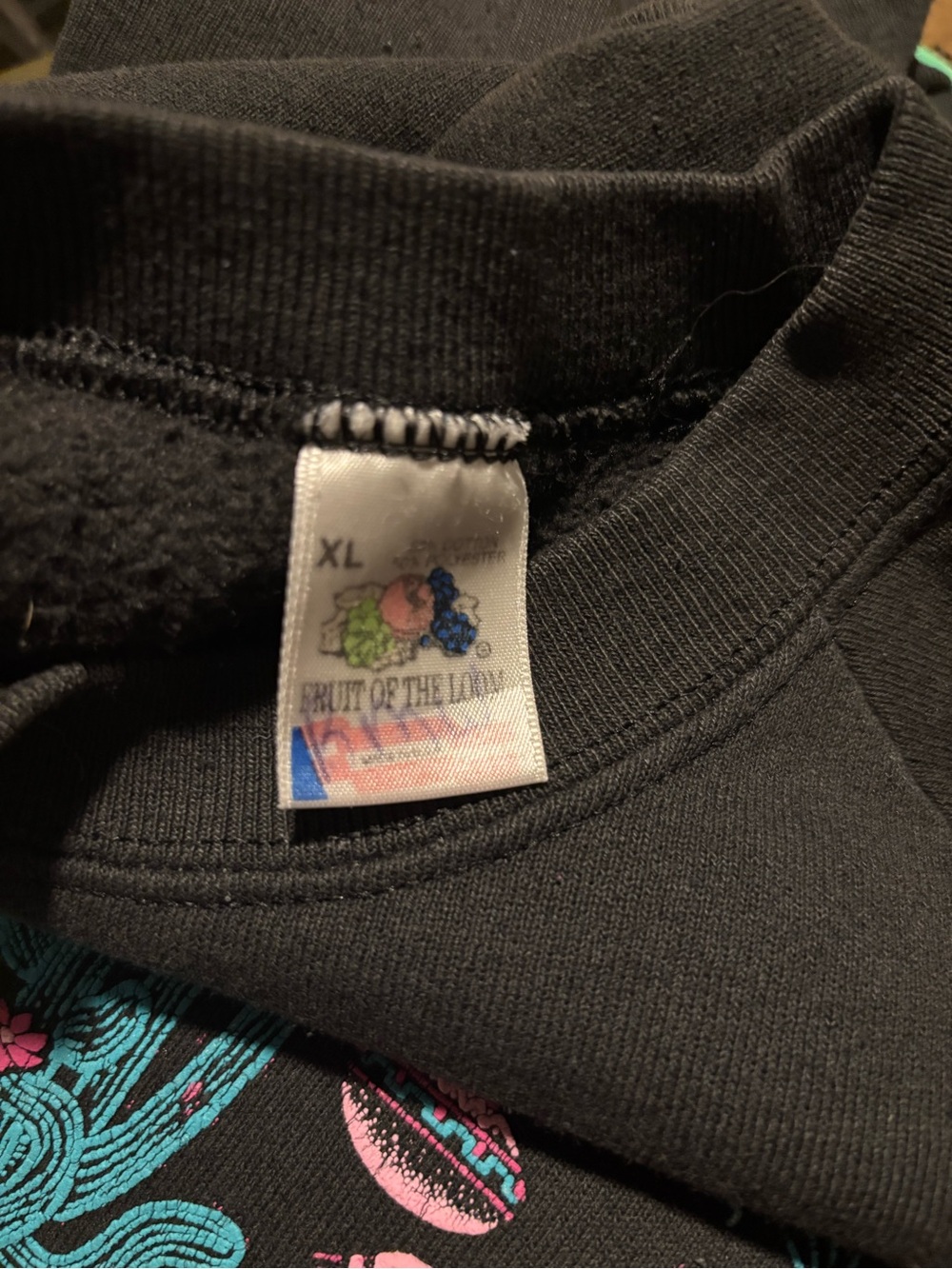 Vintage Arizona Graphic Sweatshirt in Black with Teal & Pink Desert Design - Picture 4 of 4